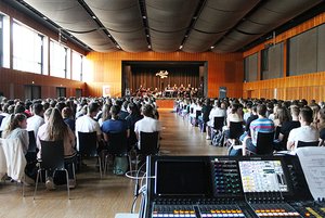 Die hr-Bigband auf Hessen-Schultour in Groß-Umstadt 2019. Bild: Rebecca Laufer