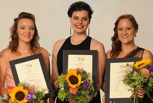 Cesti-Preisträger 2017: (v.l.) Giulia Bolcato (3. Platz), Emily D'Angelo (1. Platz und Publikumspreis) und Eléonore Pancrazi (2. Platz). Foto: Stefan Demetz