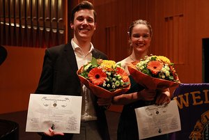 Die beiden Lortzing-Preisträger 2019: Anna Maria Schmidt und Anton Haupt. Foto: Siegfried Duryn