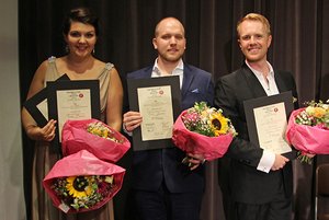 Die Cesti-Preisträger v. l. Sophie Rennert (2. Preis und Publikums-Award), Eric Jurenas (3. Preis) und Morgan Pearse (1. Preis). Foto: Graf 