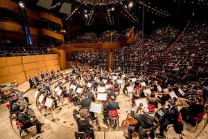 Das Gürzenich Orchester mit Francois-Xavier Roth in der Kölner Philharmonie. Foto: Holger Talinski