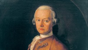 Leopold Mozart, Ölgemälde von Pietro Antonio Lorenzoni um 1763 (Ausschnitt). Quelle: Stiftung Mozarteum Salzburg