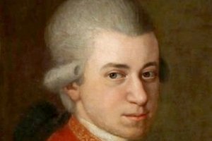 Wolfgang Amadeus Mozart, Detail eines Bildes von 1780/81 von Johann Nepomuk della Croce. 