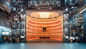 Blick aus dem Bühnenhaus der Bayerischen Staatsoper in den Zuschauerraum. Bild: Wilfried Hösl