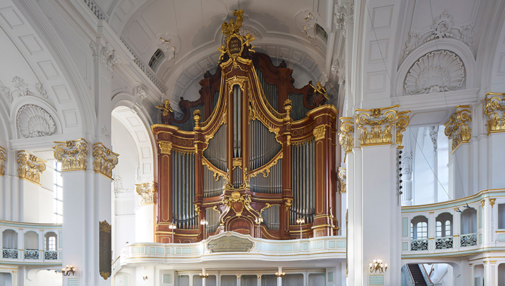 Orgelanlage der Hauptkirche St. Michaelis. Foto: Orgelstadt Hamburg e.V. – Fotograf: Alexander Voss