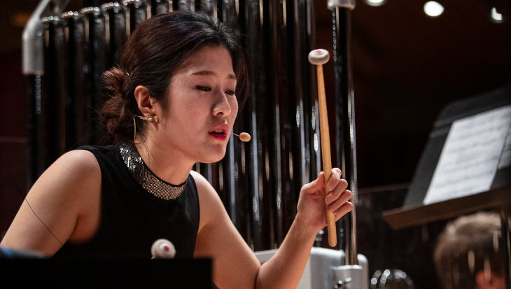 Siegerin des Genfer Perkussionswettbewerbs: die Koreanierin Hyeji Bak. Bild: AL Lechat