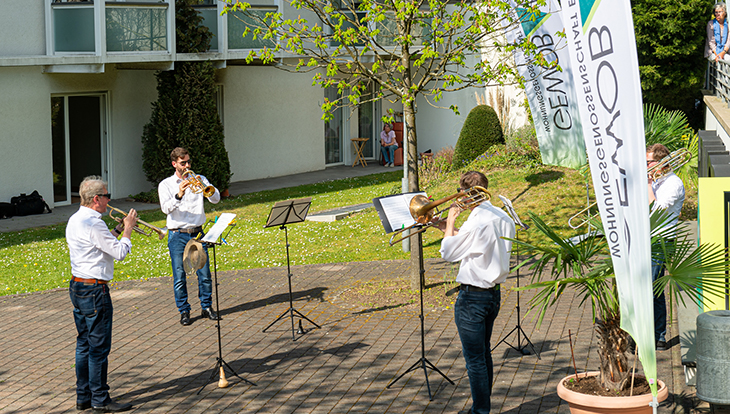 Neue Hofkonzerte mit den Essener Philharmonikern für Bewohner von Seniorenheimen. Bild: Simon Bierwald/Indeed Photography