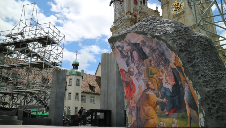 Aufbau des Bühnenbildes in Sankt Gallen. Bild: Festspiele Sankt Gallen