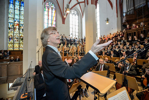 Eröffnung Bachfest Leipzig 2016: Thomaskantor Gotthold Schwarz dirigiert in der Thomaskirche. Foto: Bachfest Leipzig/Jens Schlüter

