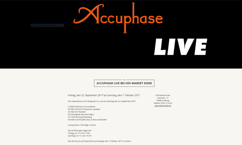 HiFi-Market Esser präsentiert Accuphse Live