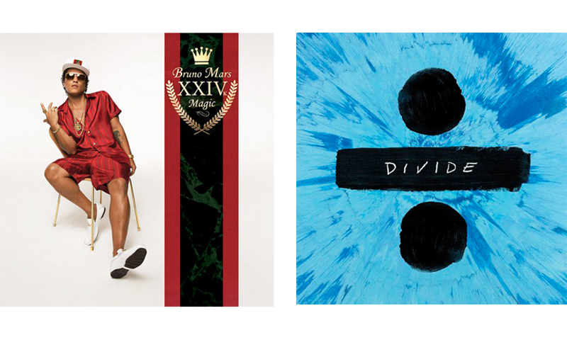 Alben von Bruno Mars und Ed Sheeran (Bilder: Warner Music)