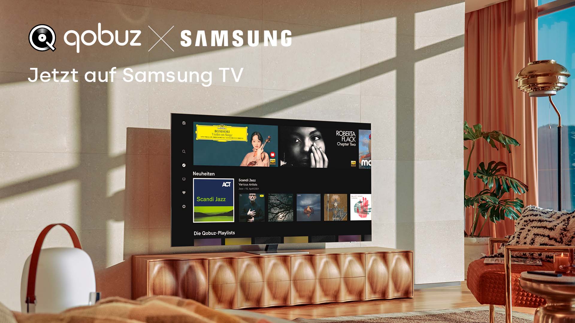 Qobuz jetzt auch auf Samsung TVs (Bild: Qobuz/Samsung) 