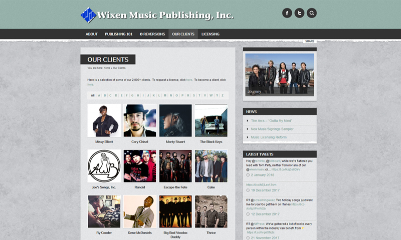 Screenshot aus www.wixenmusic.com