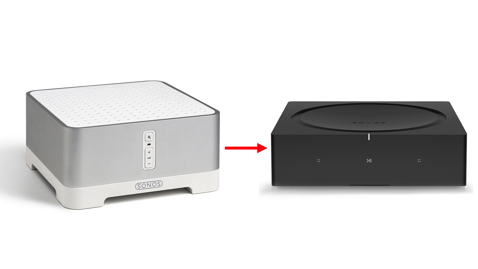 Alter ZP120 (links), neuer Amp (rechts) (Bilder: Sonos)