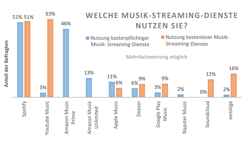 Anteile der Streaming-Dienste in Deutschland (Grafik: Professur für Marketing & Media,
Universität Hamburg)