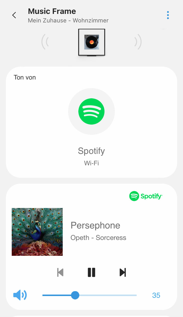 Samsung Music Frame in SmartThings App